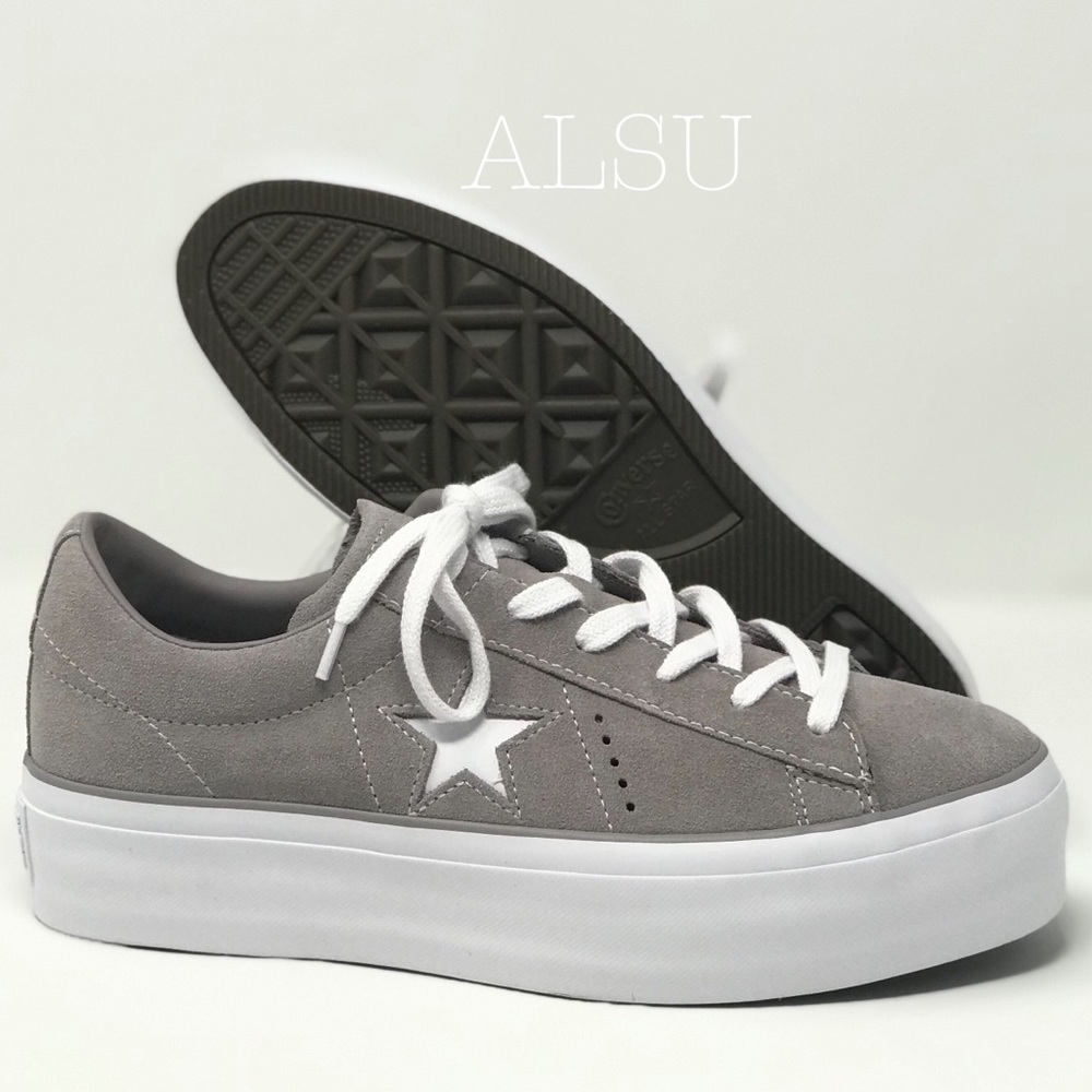 Converse One Star Platform OX Suede Mercury Grey W - Picture 3 of 9